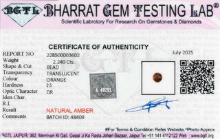 Amber lab certificate 4