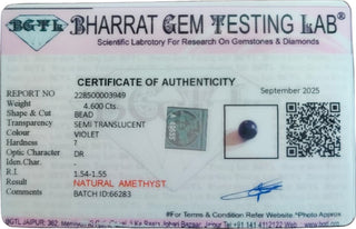 Amethyst lab certificate 8