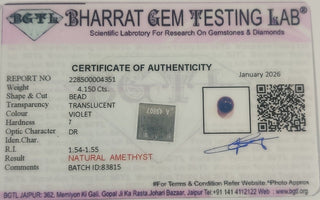 Amethyst lab certificate 9