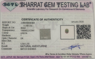 Aventurine lab certificate 2