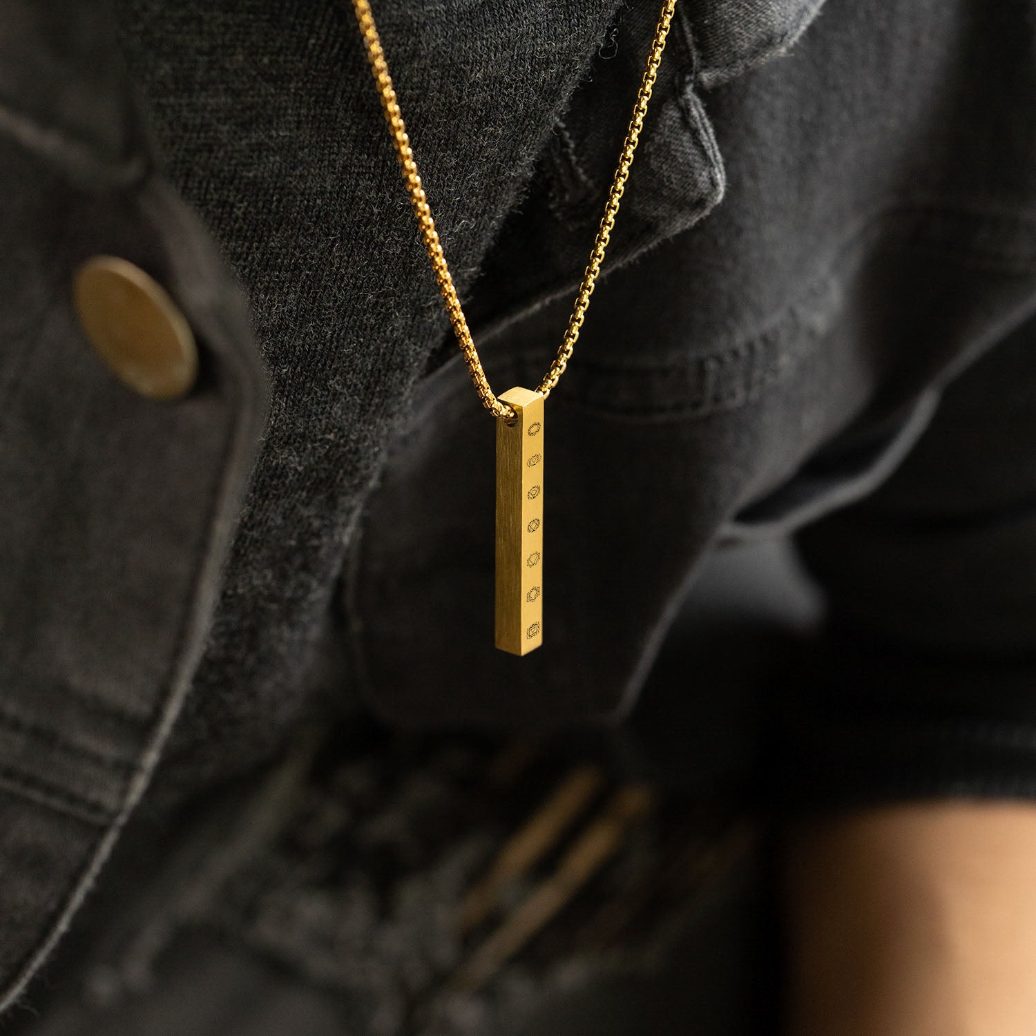 Balance 7 Chakra Gold Bar Necklace