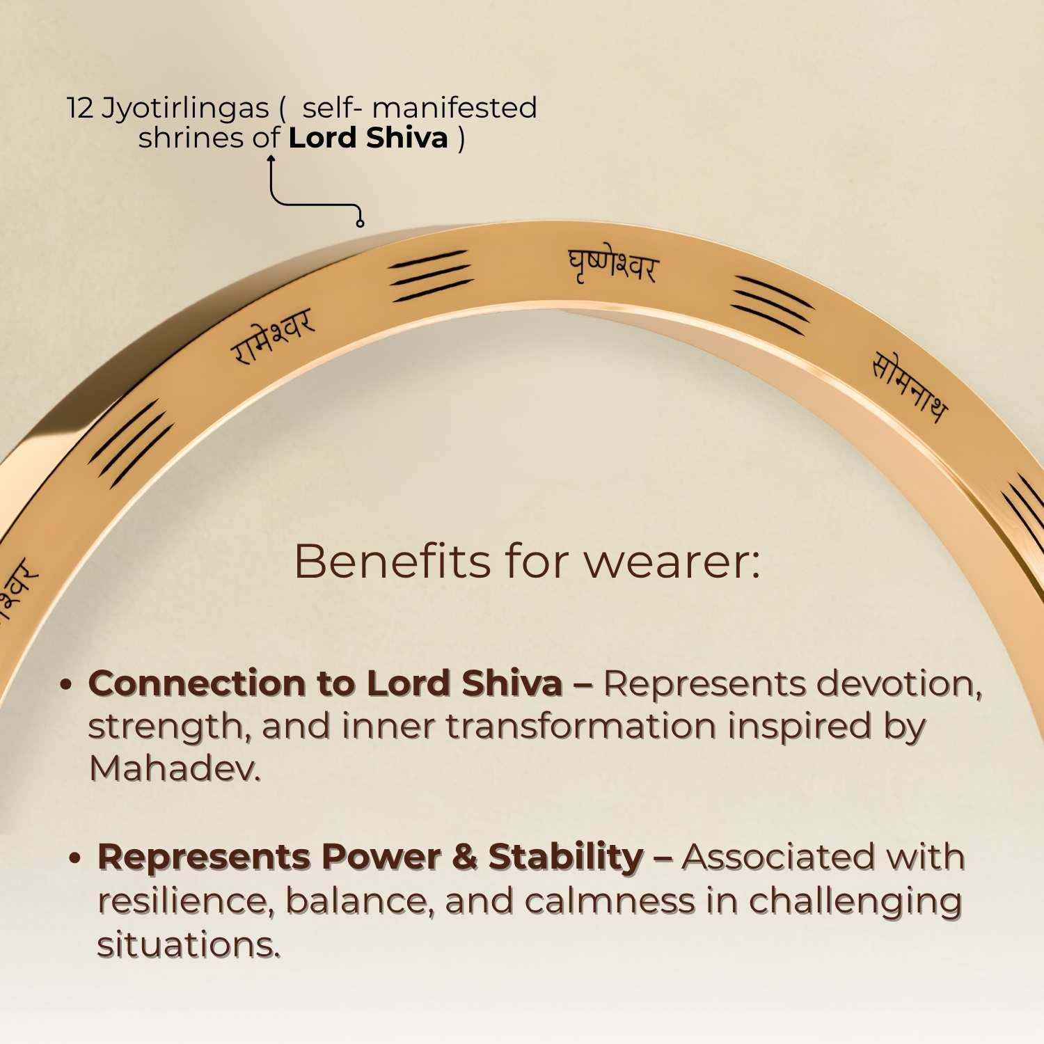 12 Jyotirling MicroCarved Classic Round Kada Black