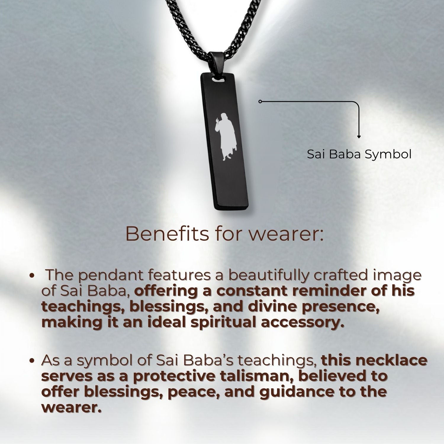 Sai Baba Mini Tag Necklace Silver