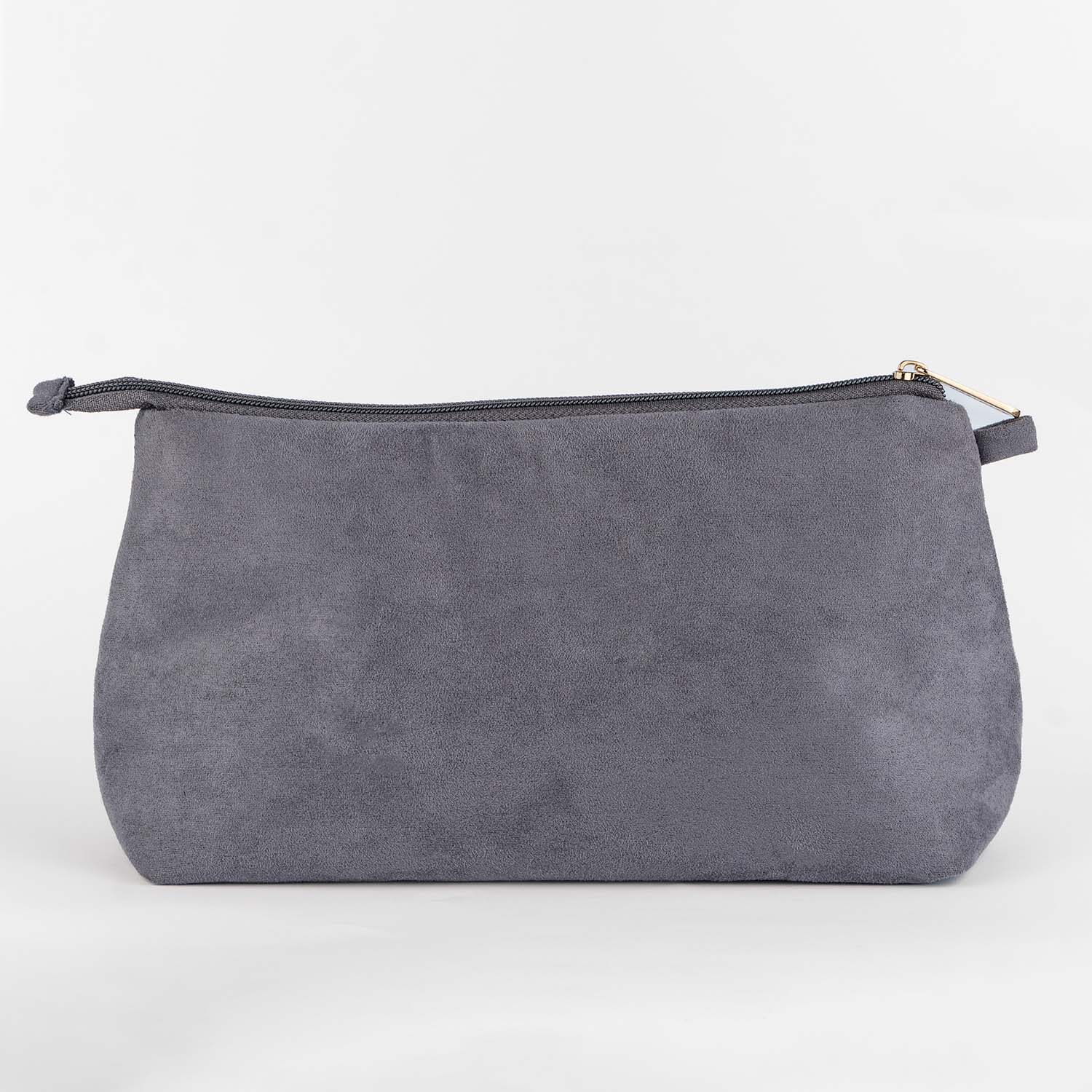 Travel Essentials Big Frost Grey Suede Travel Pouch