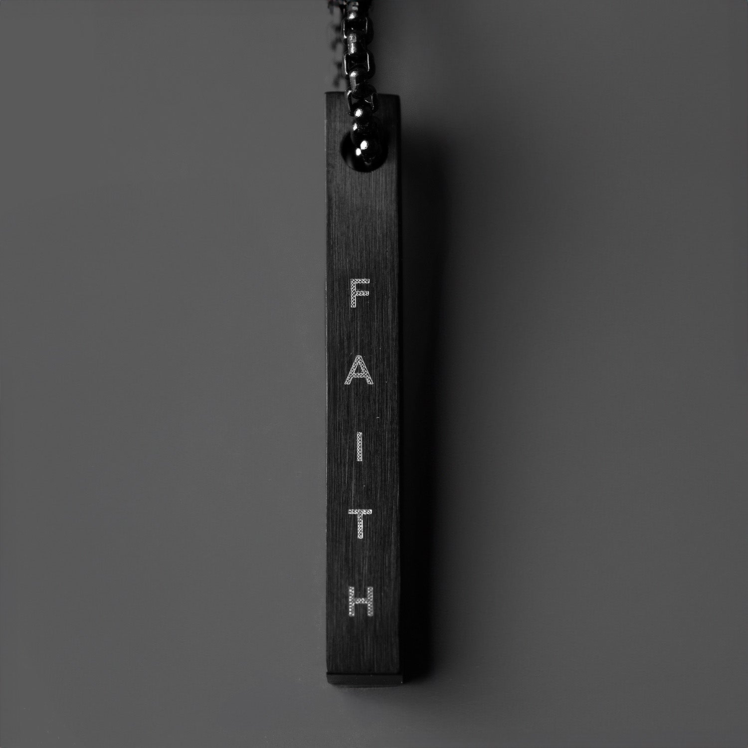 Black Balance Motivational Bar Necklace