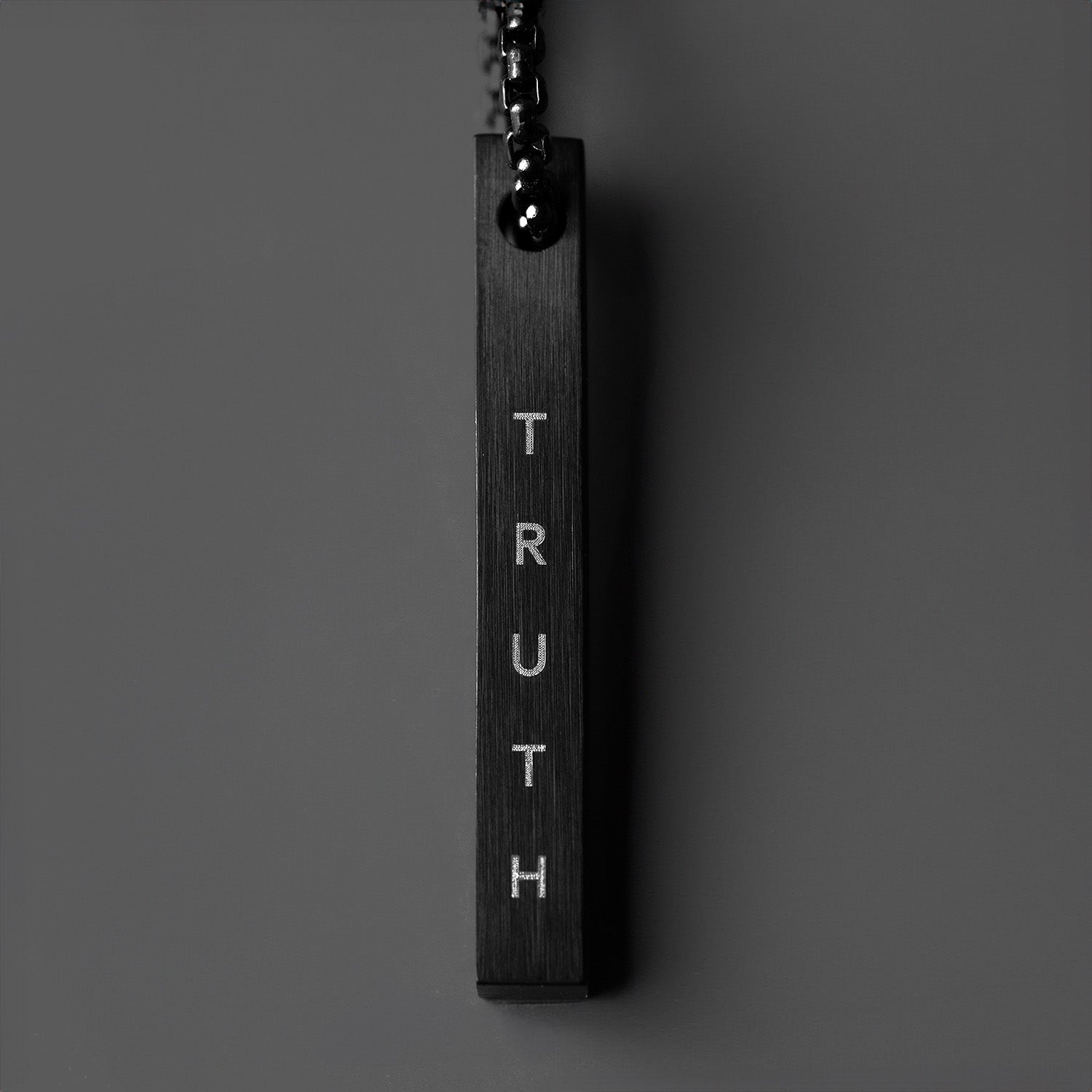 Black Balance Motivational Bar Necklace