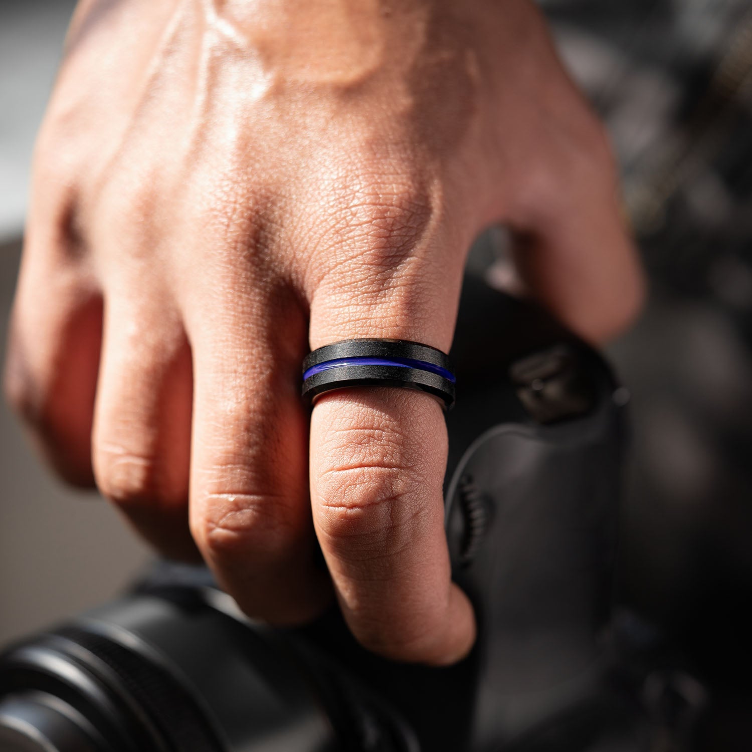 M Premium Jewellery Black Tron Ring 