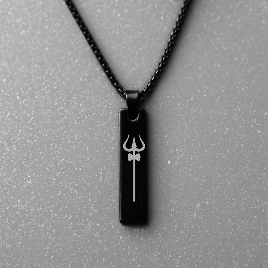 Shiv Trishul Mini Tag Necklace