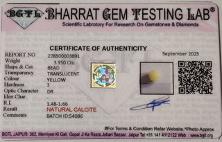 Calcite lab certificate 2