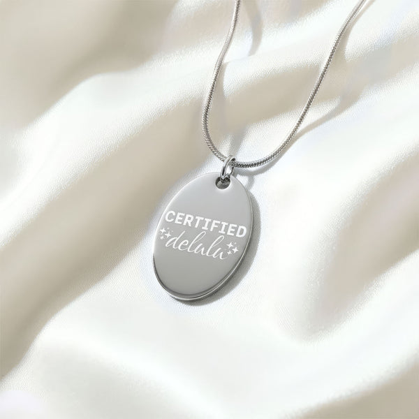 Certified Delulu Oval Necklace Silver