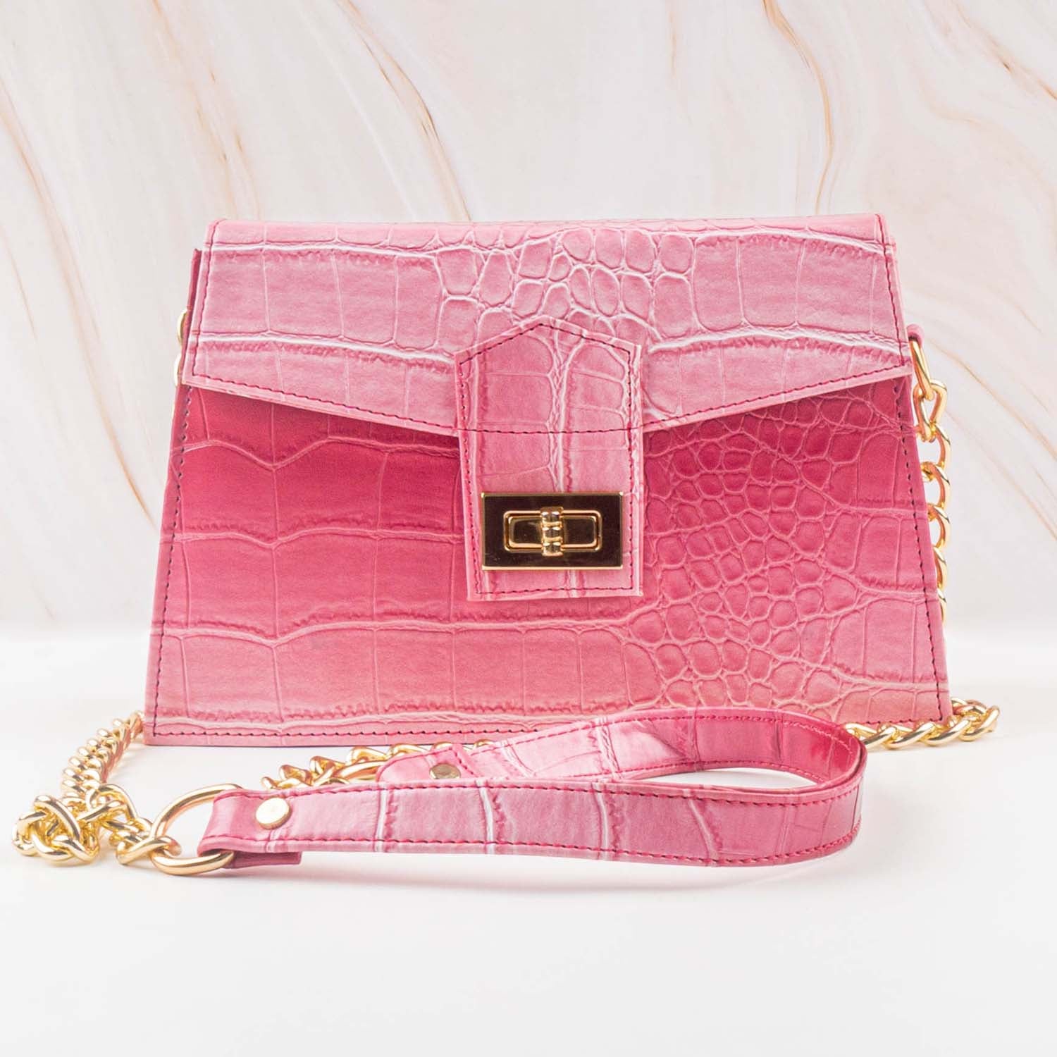 Raspberry Ombre Pointy Sling Bag