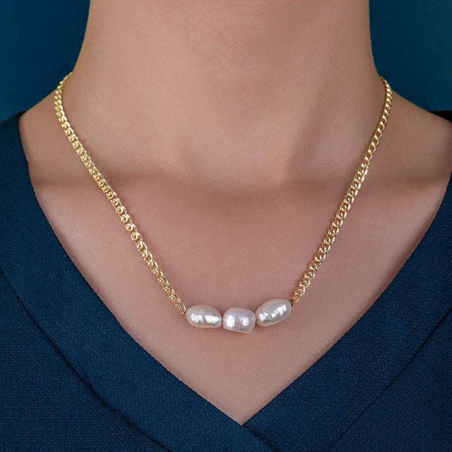 Andrea Gold Freshwater Pearl Necklace