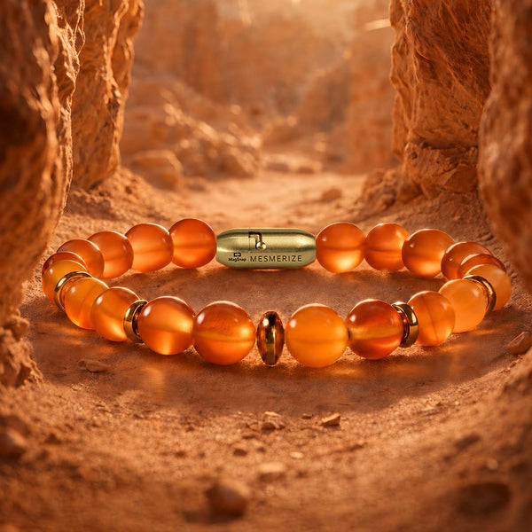 Empowering Carnelian Natural Stone Bracelet with MagSnap