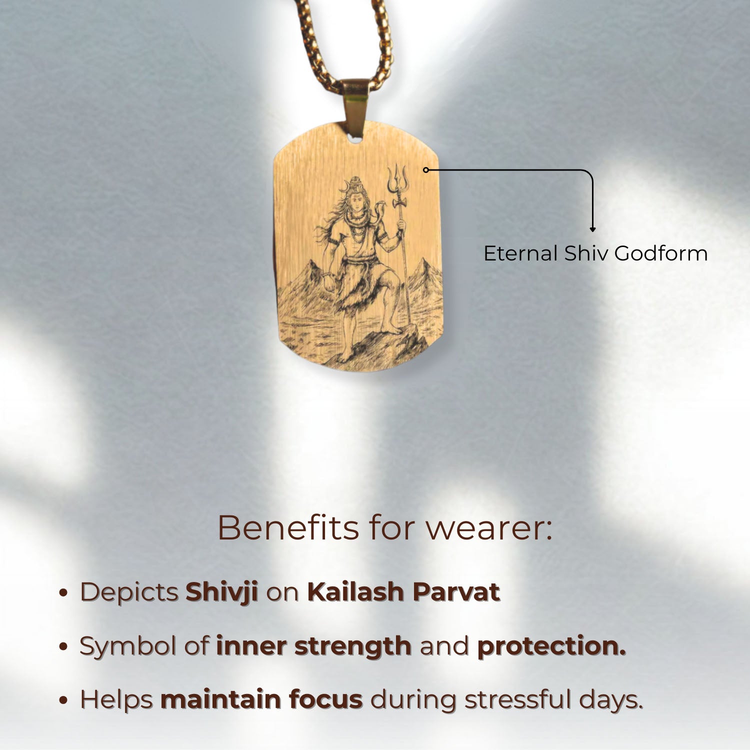 Eternal Shiv Godform Silver Tag Necklace