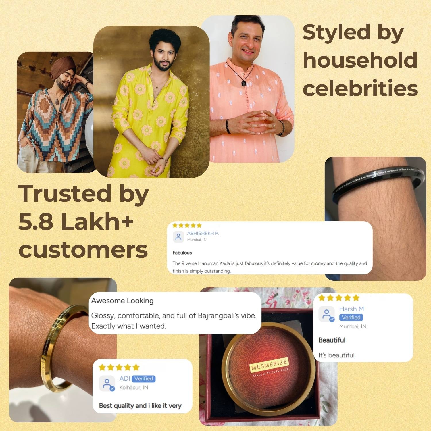 Om Namah Shivay Round Kada Black