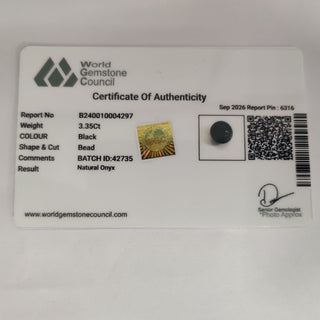 Gloss Onyx lab certificate 13
