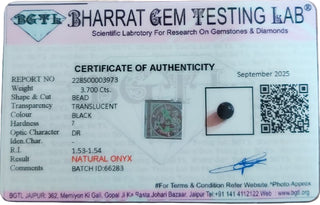Gloss Onyx lab certificate 8