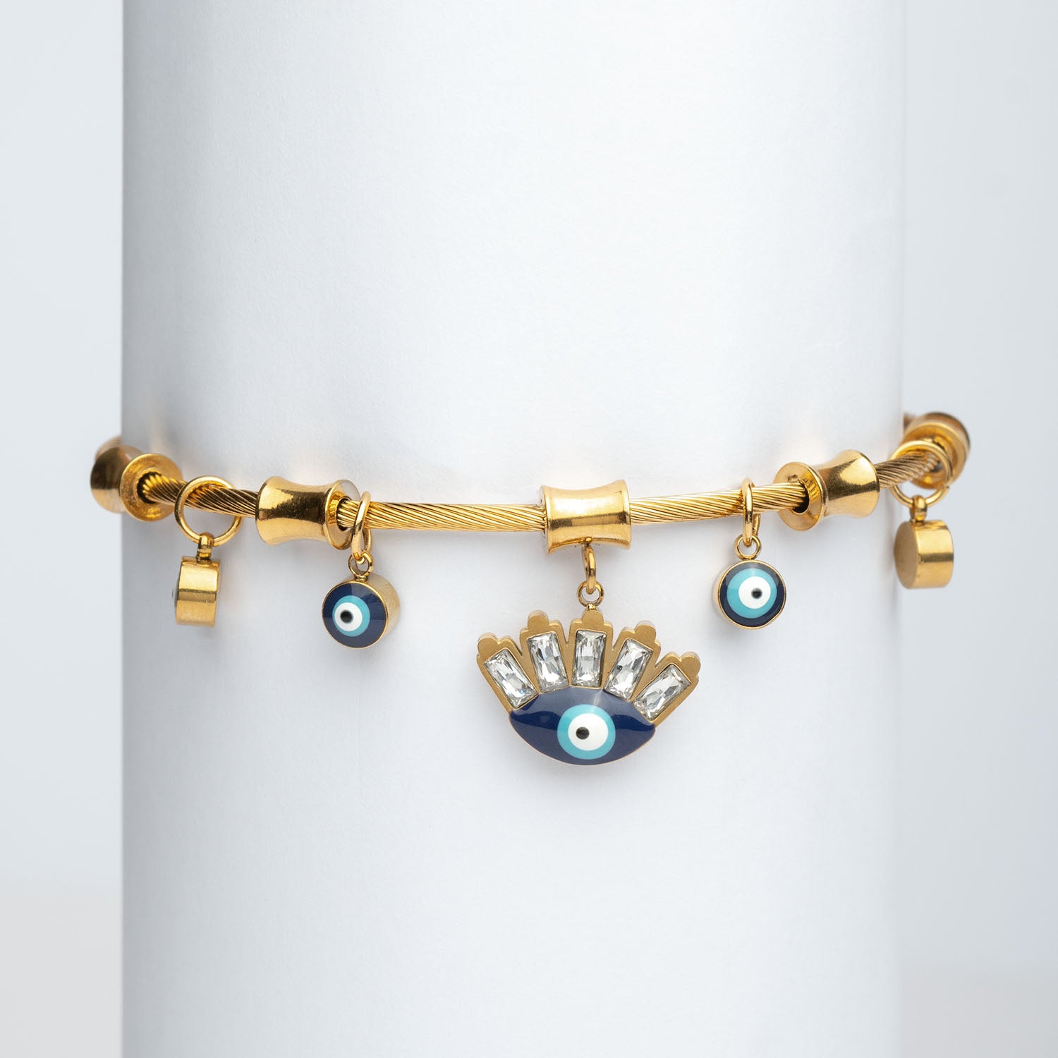 W Premium Jewellery Gold Evil Eye Magnetic Charms bracelet