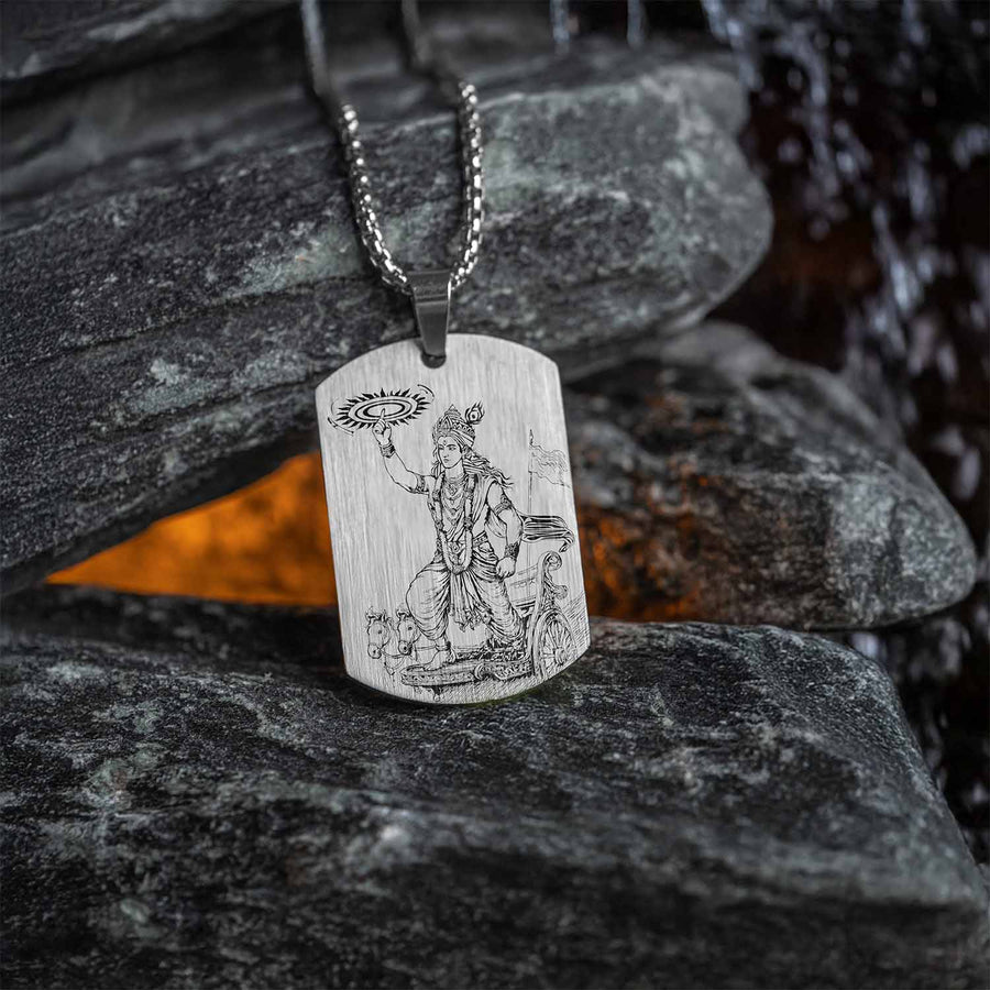 Guiding Krishna Godform Tag Necklace