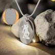 MicroCarved Hanuman Chalisa Reversible Oval Necklace
