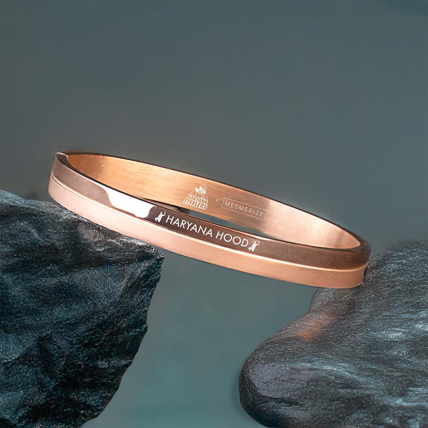 Haryana Hood Rose Gold Kada English