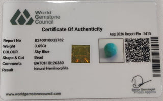 Hemimorphite lab certificate 6