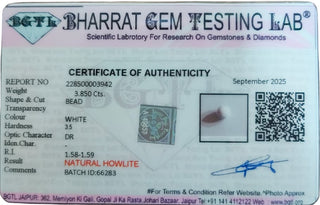 Howlite lab certificate 8