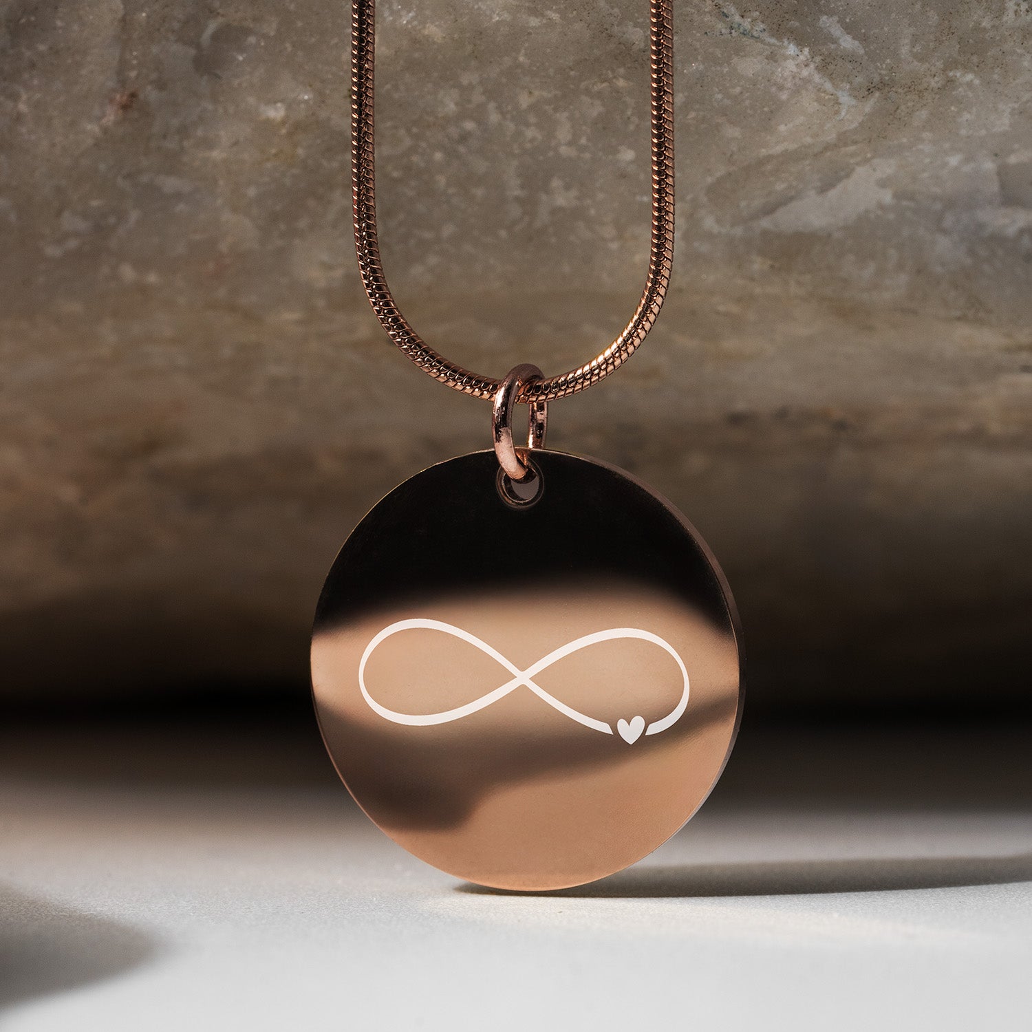 Infinity Circle Necklace Rose Gold