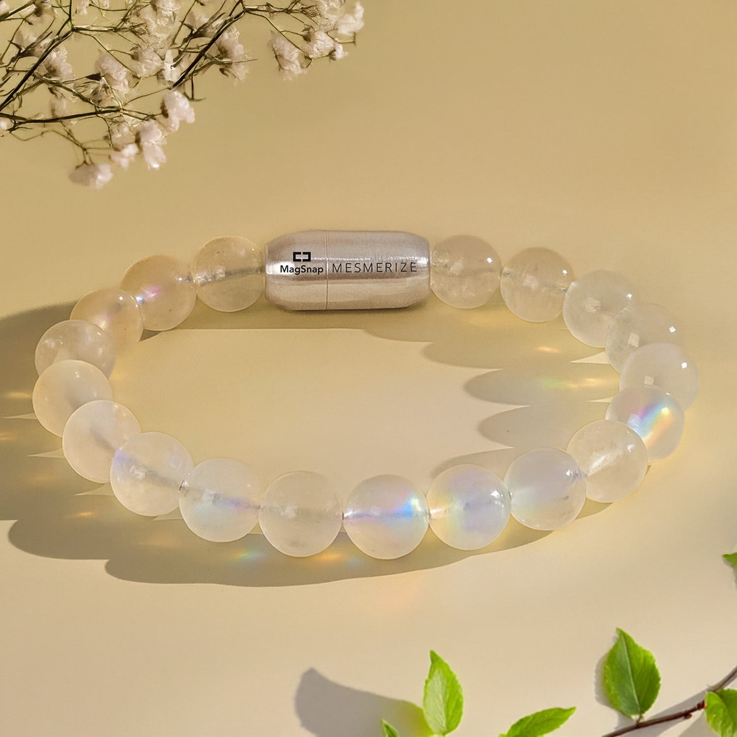Intuitive Rainbow Moonstone Natural Stone Bracelet With MagSnap 2