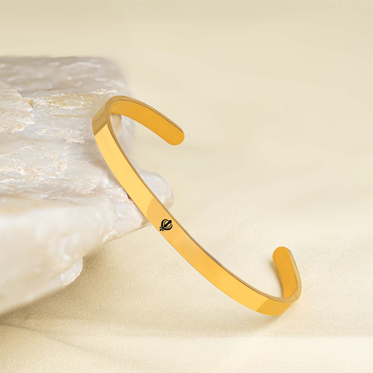 Khanda Gloss Cuff Adjustable Bracelet Gold