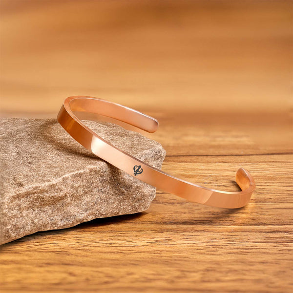 Khanda Gloss Cuff Adjustable Bracelet Rose Gold