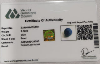 Lapis Lazuli lab certificate 13