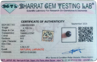 Larvikite lab certificate 3