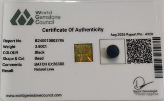Lava Stone lab certificate 13