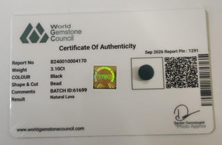 Lava Stone lab certificate 15