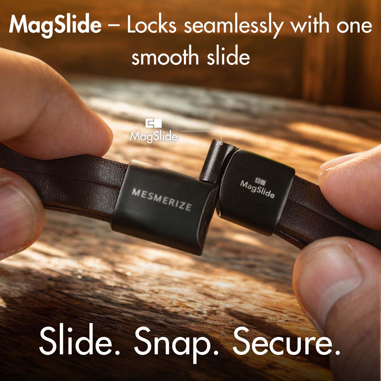 Rebel Grip Draped NeoLeather Bracelet with MagSlide Brown