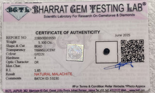 Malachite lab certificate 5