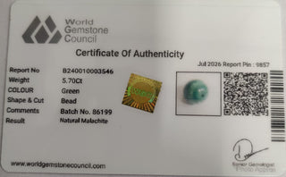 Malachite lab certificate 11