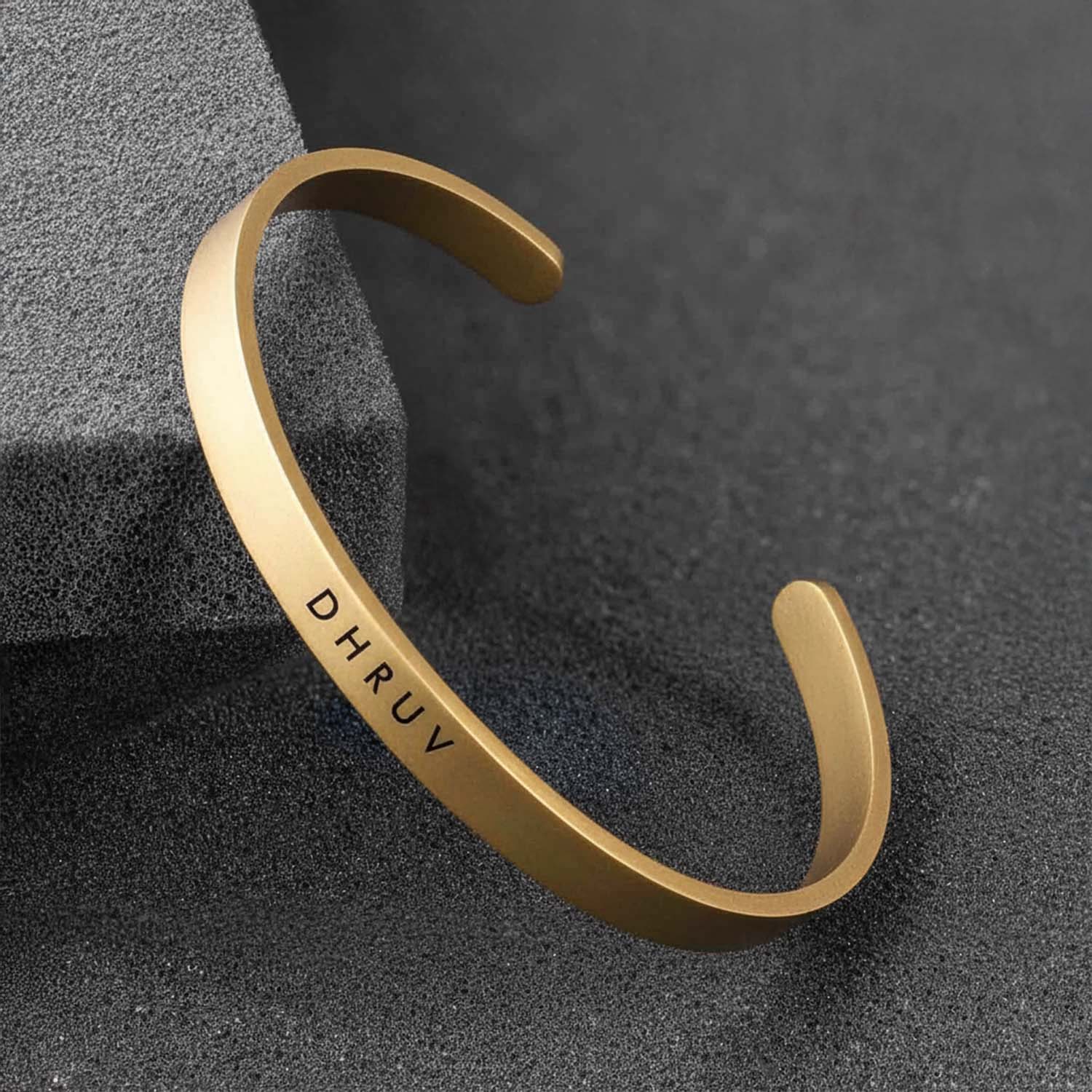 Matte Cuff Adjustable Bracelet  Rose Gold Personalised