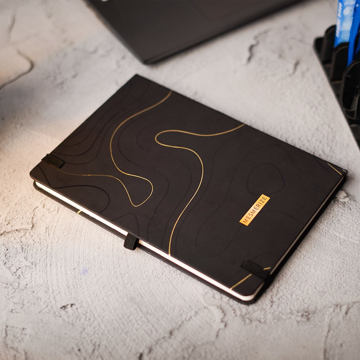 Matte Black Notebook with Ultra Matte Black Onyx 2 in 1 MagSnap Roller Ball Pen with Stylus None