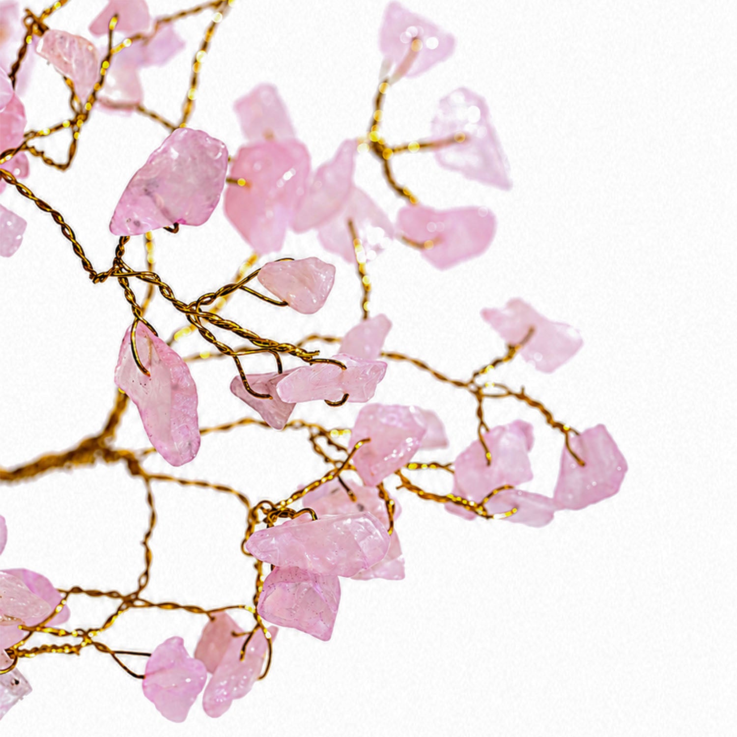 Mini Rose Quartz Natural Stone Tree
