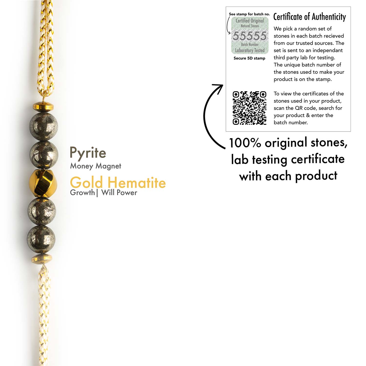 Money Magnet Pyrite Rakhi