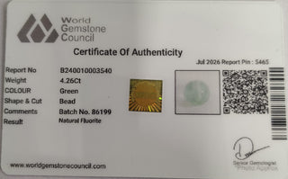 Multi Fluorite lab certificate 5