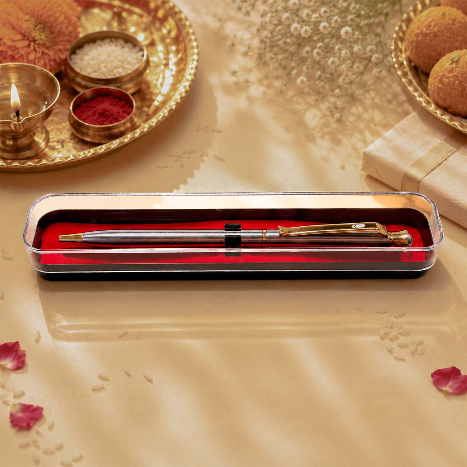 Bal Gopal Pure Silver Plated Rakhi Hamper