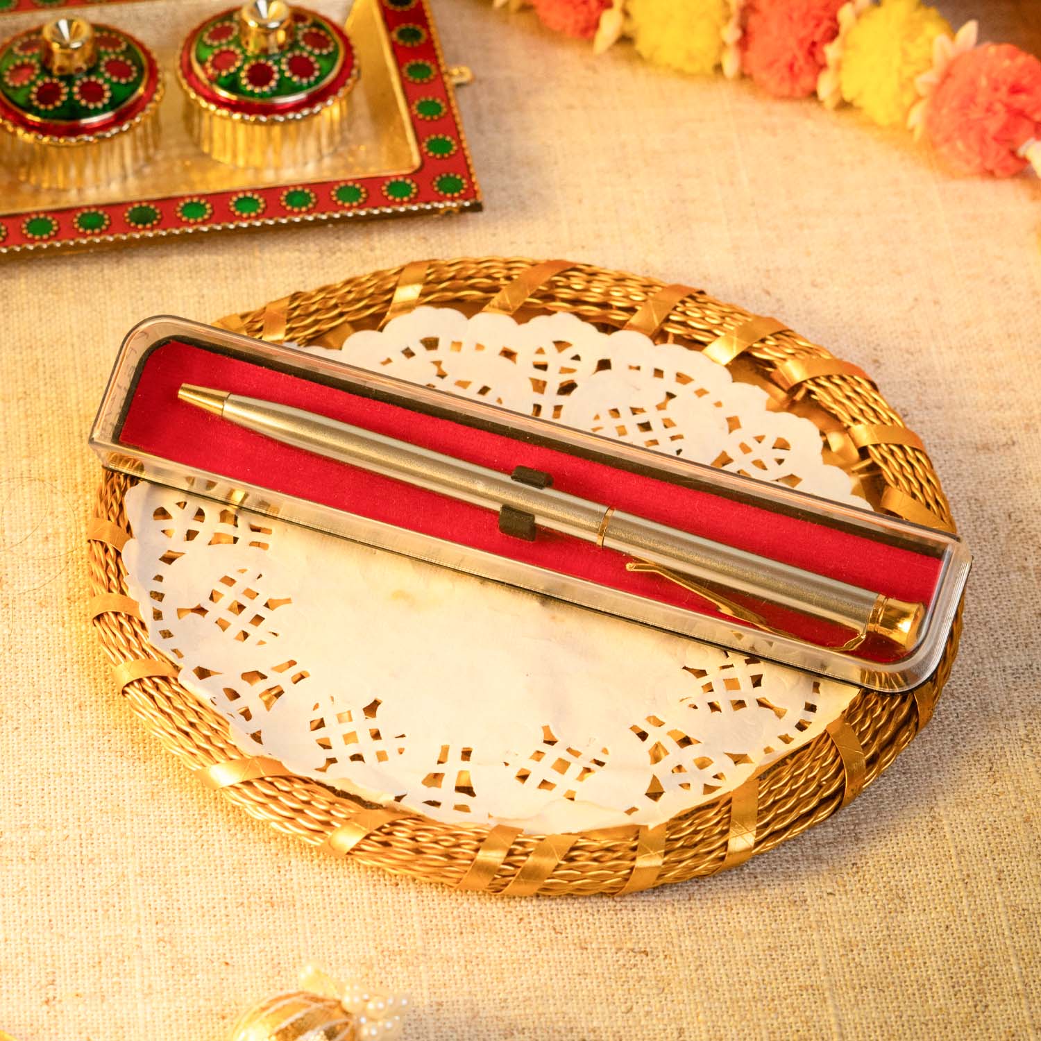 925 Sterling Silver Spiritual Rudraksh Trishul Natural Stone Rakhi Hamper