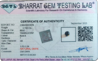 Om Onyx lab certificate 7
