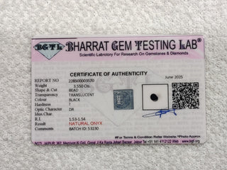 Matte Onyx lab certificate 4
