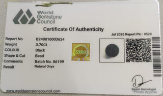 Matte Onyx lab certificate 11