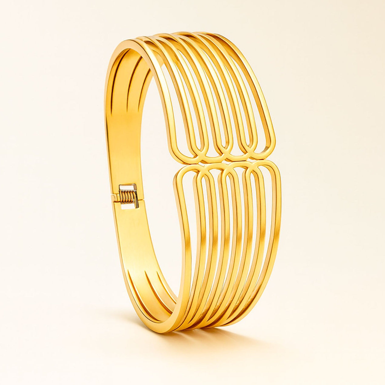 Orla Wave Infinite Loop 18K Gold Statement Openable Bracelet