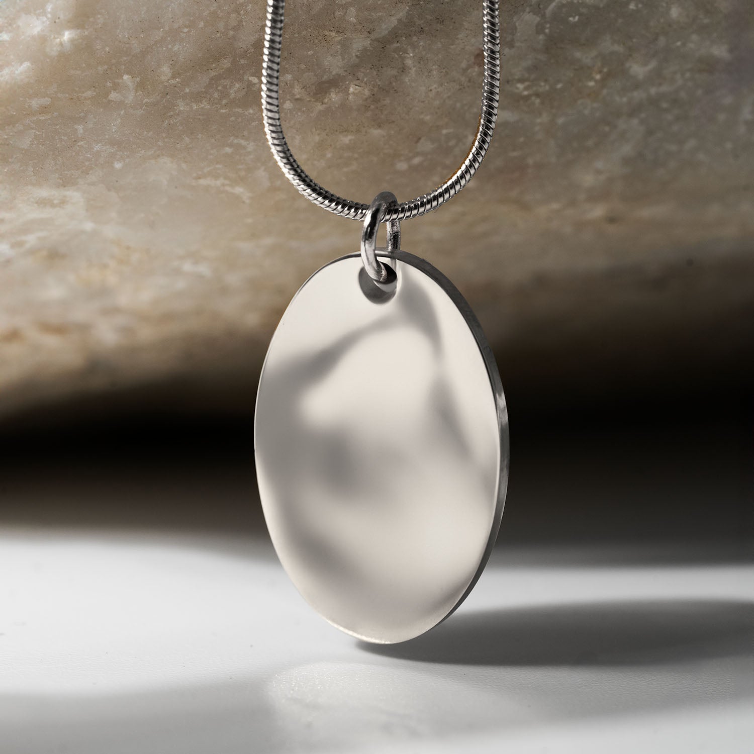 Oval Necklace Silver